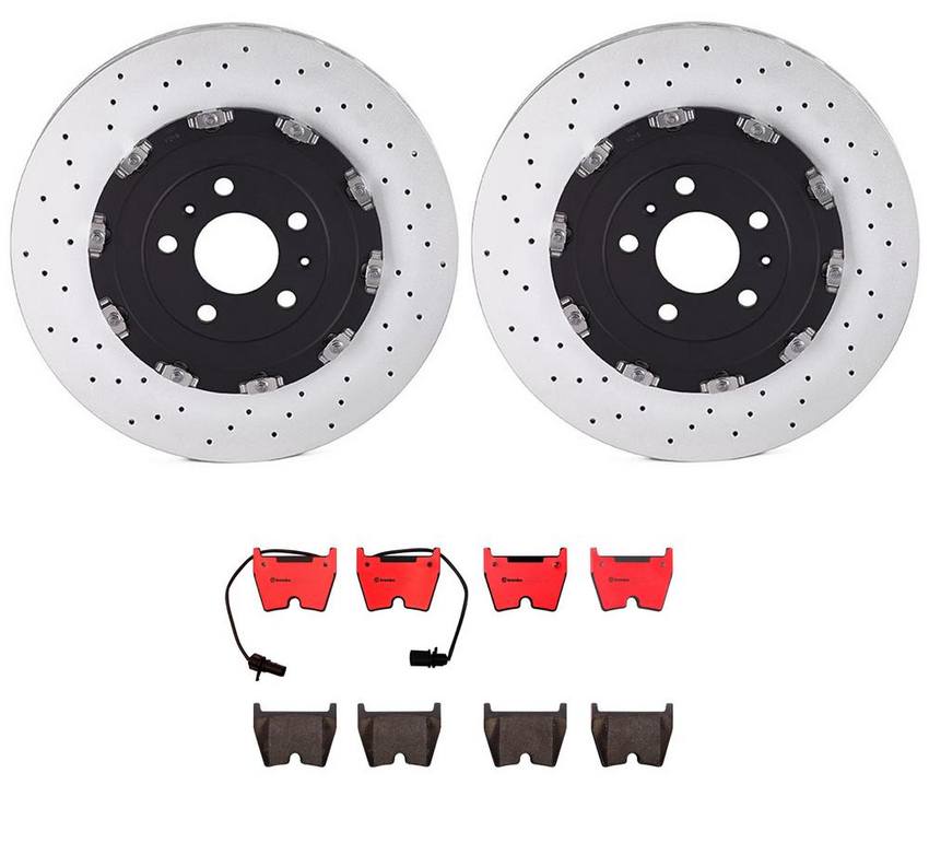 Audi Brake Kit - Pads and Rotors Front (365mm) (Ceramic) 8E0615301AB - Brembo 2858772KIT